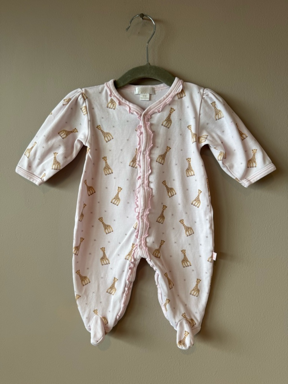 Kissy‎ Kissy Sophie la girafe Pink Giraffe Print Footie Sleeper Size 3-6 Months